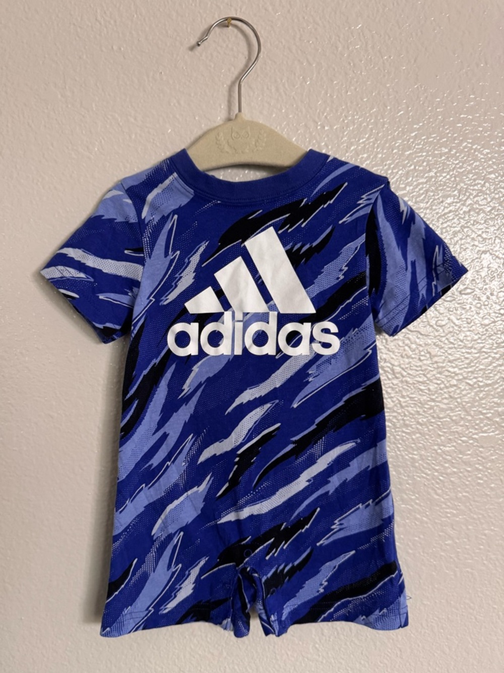 adidas Blue and Black Graphic Kids Tee - Short Sleeve
